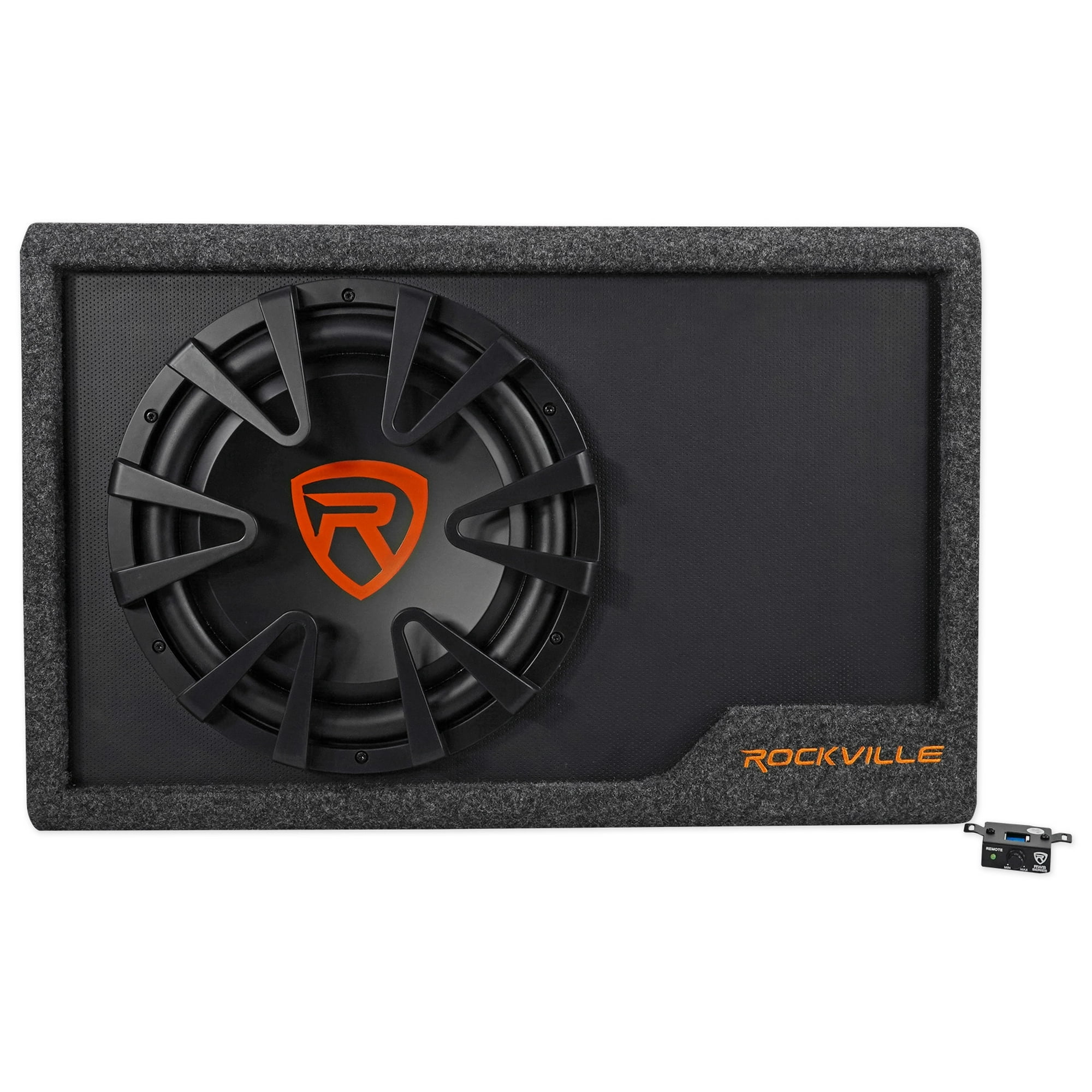 Rockville Rws12ca Slim 1200 Watt 12 Amplified Powered Car Subwoofer Enclosure Walmart Com