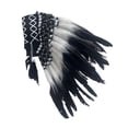 thumbnail image 4 of Indio Penacho de Plumas Sombrero de Jefe Accesorio de Disfraz Corona de Fantasía de Poliéster Duradero Adecuado para Fiestas Temáticas Y Actua Negro, 4 of 8