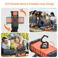 thumbnail image 4 of Camping Fan, 20000mAh Rechargeable Battery Operated Outdoor Tent Fan with LED Light & Foldable Hook, 4 Speeds with 270° Rotate Pivot for Camping, Barbecue, kitchen, Fishing, Construction(Orange), 4 of 7