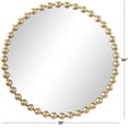 thumbnail image 3 of CosmoLiving by Cosmopolitan 36" x 36" Gold Round Beaded Wall Mirror, 3 of 11