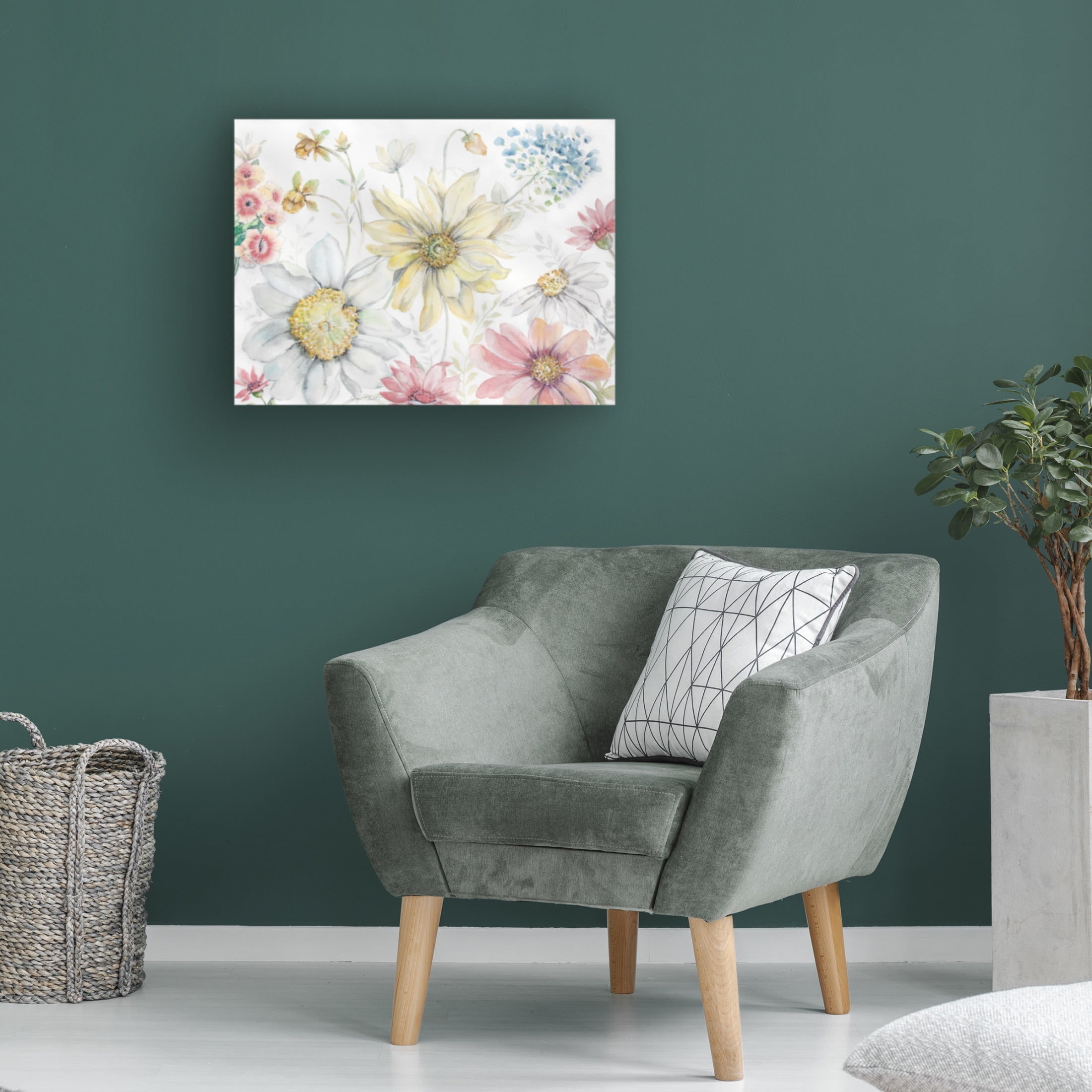 Canvas Wall Art - Jean Plout 'Watercolor Blooms' Wall Art for Living Room, Bedroom, or Office Décor by Trademark Fine Art - 24 x 18 Inches