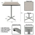 thumbnail image 4 of Hampden Furnishings Bennet Collection Steel Frame 36" Square Top, X Base, 42" Height, Cafe Table Grey Frame/Grey Nebula Top, 4 of 5