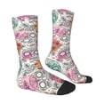 thumbnail image 4 of Yiaed Skull and Flowers Print Great elasticity Crew Socks Sports socks for Men and Women, 4 of 5