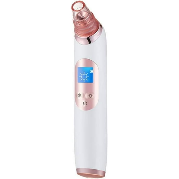USB Rechargeable Blackhead Remover, 3-Speed Suction Facial Pore Cleaner, Pore Cleaning Beauty Device with 4 Replacement Heads & Display, for Beauty Hot and Cold Compress (Color : Pink)