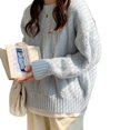 thumbnail image 5 of Suéter de color sólido con textura de leche glutinosa suave para mujer, diseño de ropa interior de otoño e invierno, suéter de estilo holgado para uso exterior, 5 of 5