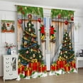 thumbnail image 4 of Farmhouse Christmas Curtains, Winter Xmas Tree Rustic Xmas Wooden Barn Door Pattern for Room Window Decor, Rod Pocket Print Blackout Drapes for Living Room Bedroom Kitchen 2 Panel Set 84"W X 84"L, 4 of 7