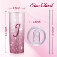 thumbnail image 2 of Initial J Monogrammed Tumbler Cup Gifts - Personalized 20oz Tumblers with Lids and Straws for Girls, Women, Mom, Teacher, Wedding, Graduation, 2 of 6