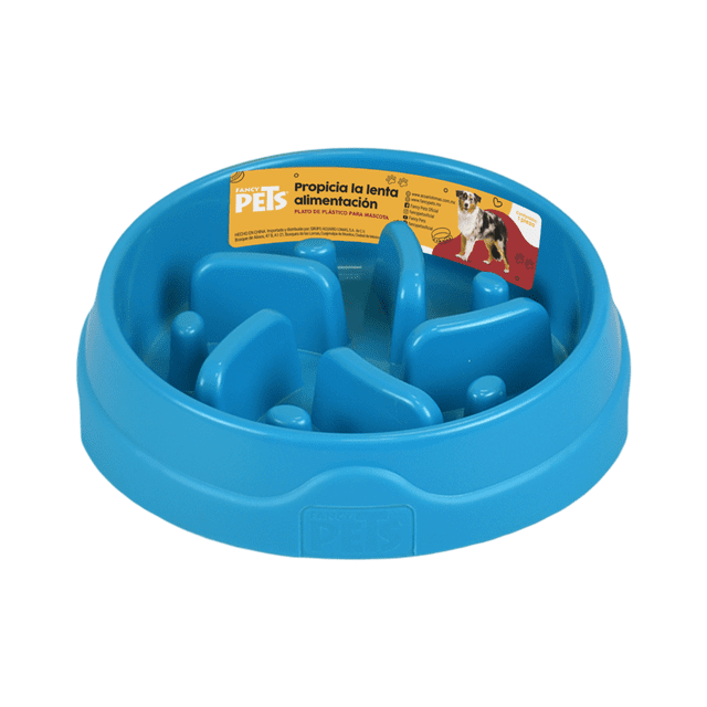 Plato PLASTICO ALIMENTACION lenta Fancy Pets Con agarradera para perro y gato