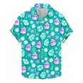 thumbnail image 3 of JURANMO Hawaiian shirt for Men Short Sleeve Button Down Blouse Easter Bunny Egg Print Beach Aloha Shirts Summer Vacation Tops White XL Ofertas Flash, 3 of 6