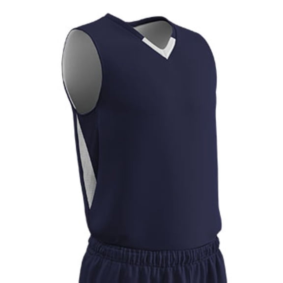 Champro Youth Pivot Reverse Basketball Jersey Navy White LG