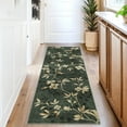 thumbnail image 3 of Garvee 2'x6' Modern Runner Rug Washable Floral Accent Carpet with Non-Slip Backing, Stain-Resistant Soft Rugs Low Pile Floor Mats, Botanical Print Rug for for Entryway, Hallway, Kitchen, Green, 3 of 9