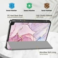 thumbnail image 4 of Elitegadget Case for Amazon Fire Max 11 Tablet (13th Generation, 2023 Released) - Lightweight Trifold Stand Auto Wake/Sleep Folio Cover Case + 1 Screen Protector and 1 Stylus (Pink Marble), 4 of 4