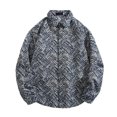 thumbnail image 2 of Blusa y camisa de manga larga con cuello vuelto para hombre, estilo informal, a cuadros, con bolsillos y botones, de licra, 2 of 8