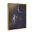 thumbnail image 3 of Stupell Industries Bird Perched Floral Seed Pods Animals & Insects Painting Gold Floater Framed Art Print Wall Art, 3 of 6