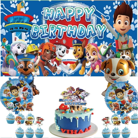 Paw Patrol Girls Set Party Supplies Decoration Birthday Decor Banner Backdrop Kit Fans Balloons