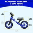 thumbnail image 4 of Balance Bike 2 Year Old, Age 2-5 Years Old, No Pedal, Lightweight Frame, Flat-Free Tires, 360 Unlimited Steering, Adjustable Seat & Handlebar, Steady Balancing, for Boys Girls Blue, 4 of 5