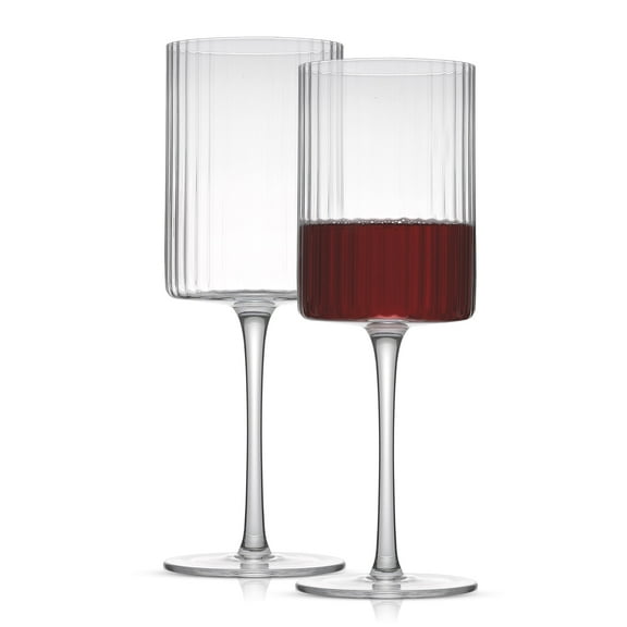 Elle Fluted Red Wine Glasses, Set of 2