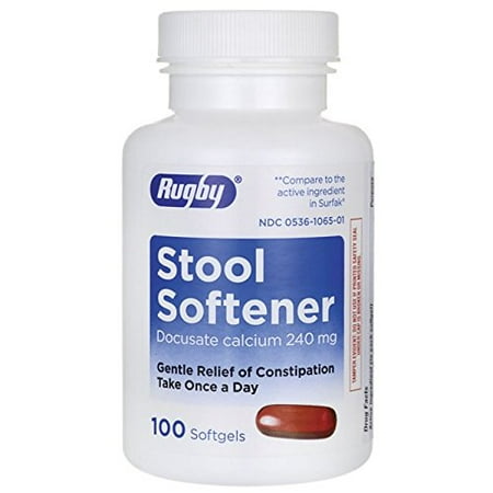 RUGBY DOC CAL 240MG SGEL CAP DOCUSATE CALCIUM-240 MG Red 100 SOFTGELS UPC 305361065010