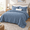 Blue-Full/Queen(90"x 96"), variant on Beige Ruffled Quilt King Size Stone-washedfiber Lightweight Crinkled Farmhouse Rustic Shabby Chic Bedding Set 3 Pieces Reversible