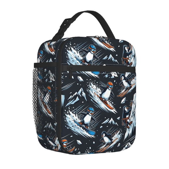 Penguin Lunch Box Insulated Lunch Bag,Reusable Lunch Box Containers For Women Men,Durable Cooler Tote Bag Lunchbox For Office Work Picnic Travel