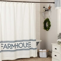 VHC Brands Sawyer Mill Blue Farmhouse Cotton Fabric Shower Curtain for Bathroom Decor 72x72