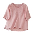 thumbnail image 2 of Kelon Womens Summer Tops Short Sleeve Shirts V Neck Boho Tops Going Out Clothes Outfits 2026 Fashion Clothes Vacation Outfits, 2XL, 2 of 9