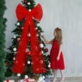 thumbnail image 4 of 49 Inches Christmas Tree Topper Bow Large Fluffy Tulle Christmas Bow for Car Giant Wreath Wall Decor with Long Streamers for Xmas Home Wedding Car Holiday Decor Supplies(Red), 4 of 14