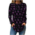 thumbnail image 2 of 50% off Clear!Womens' Fashion Printed Long Sleeve Shirt Casual Round Neck Pullover Loose Blouse Ethnic Style Retro Printed Shirts Tops Gift for Women on Sale, 2 of 6