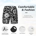 thumbnail image 3 of Kdxio Metallic Gears Print Mens Swim Shorts with Mesh Lining, Breathable and Quick-Drying, Adjustable Waist, Privacy Pocket-Small, 3 of 6