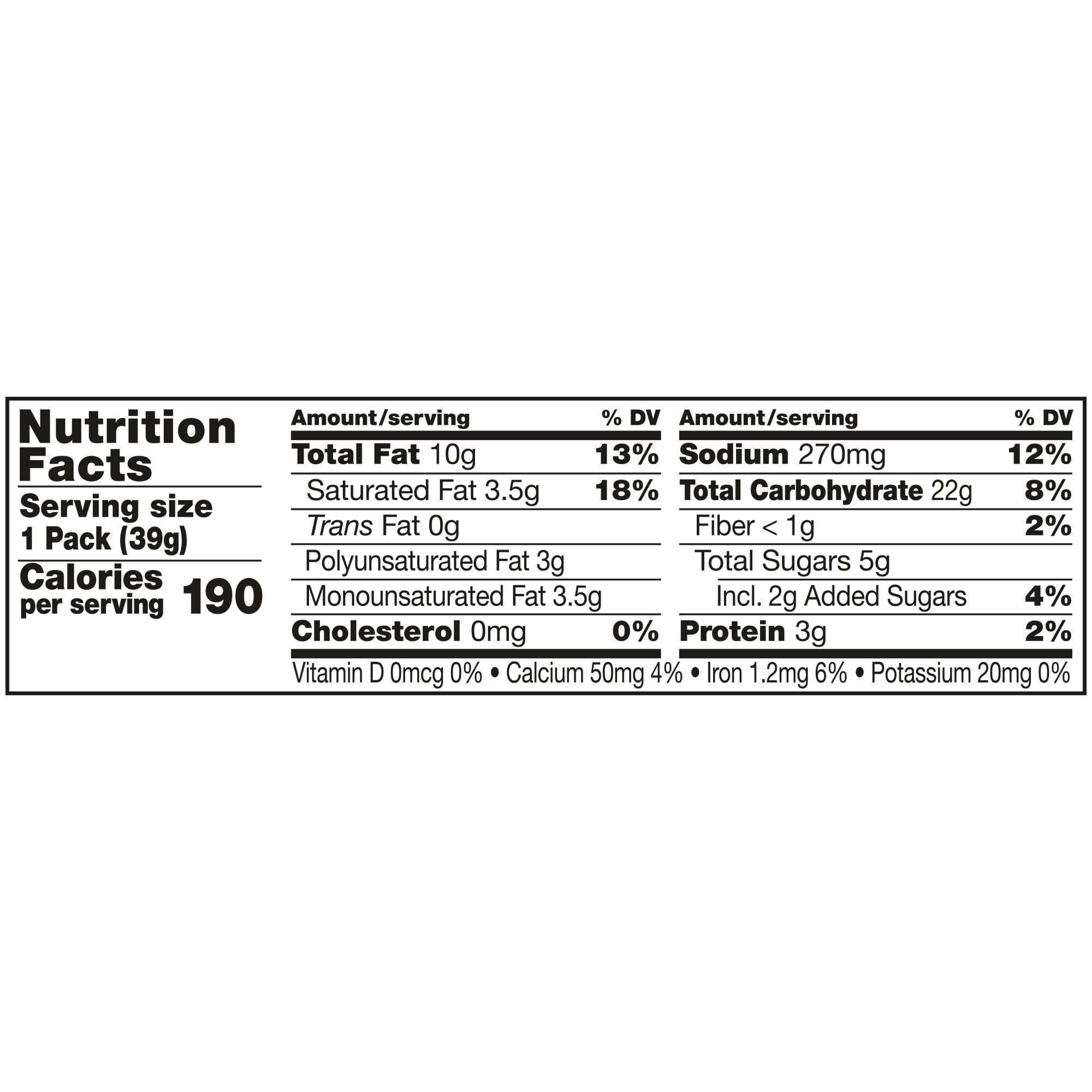 Lance Sandwich Crackers, Captain's Wafers Cream Cheese and Chives, Individual Snack Pack, 6 Sandwiches