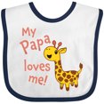 thumbnail image 3 of Inktastic My Papa Loves Me Cute Giraffe Boys or Girls Baby Bib, 3 of 4