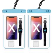 Universal Large Waterproof Pouch Bag with Lanyard, IPX8 Waterproof Dry Bag for iPhone 14 Pro Max/ 13/12/ 11/ Galaxy S23 Ultra S22 Vacation Swimming (Color : Blue)
