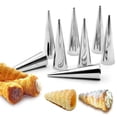 thumbnail image 5 of Cream Horn Molds Large Size Cream Horn Forms Pack Of 6 Conical Tubes Ice Cream Mold Stainless Steel Puff Pastry Cream Horn Mold Waffle Cone Pastry Roll Horn Croissant Mold L, 5 of 8