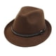 thumbnail image 5 of Sombreros fedora, sombrero jazz, sombrero vaquero occidental, sombreros trilby, sombrero Panamá clásico de ala ancha Marrón oscuro, 5 of 9