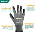 thumbnail image 2 of Guantes de trabajo Kebada W1 con pantalla táctil recubiertos de poliuretano, 50 pares, color gris XS, 2 of 6