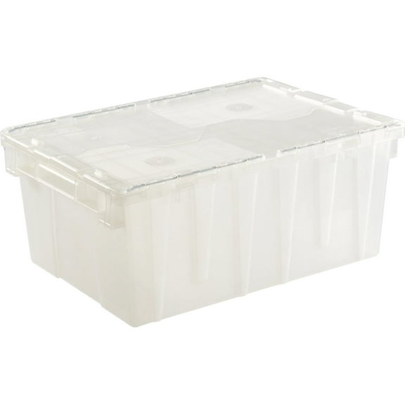 ORBIS Flipak Attached Lid Container 21-7/8""L x 15-1/4""W x 9-7/8""H Clear