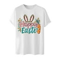 thumbnail image 4 of ibuvkizy Graphic T Shirts for Men Easter Bunny Printed Short Sleeve Shirt,Men's Casual Short Sleeve Easter Print Crew-neck Top White,S, 4 of 4