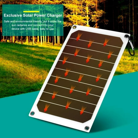 5v 2a Usb Power Source Zerone Portable 10W Outdoor IP64 Waterproof Solar Panel Mobile Power Charger 5V USB Output,Solar Charger,Portable Solar Power Bank ()