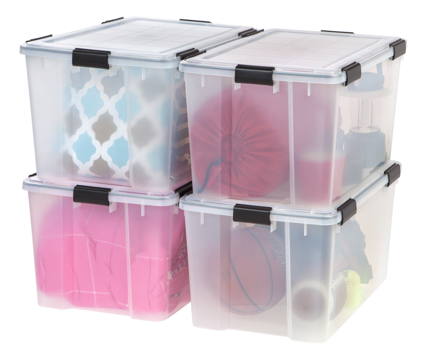 Clear IRIS 74 Quart WEATHERTIGHT Storage Box 4 Pack 