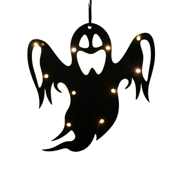Halloween Pendant Witch Spider Ghost Cobweb LED Light Decor Hanging Pendant Create Spooky Atmosphere Haunted House Decor Photo Prop Style A One Size