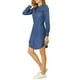 thumbnail image 4 of INSPIRE CHIC Vestido de Camisa de Mezclilla Casual con Manga Obispo y Bolsillo en el Pecho para Mujer XL Azul, 4 of 8