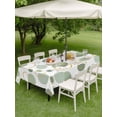thumbnail image 3 of Outdoor Tablecloth with Umbrella Hole and Zipper, Sage Green Polka Dots Rectangle Table Cloth 60x120 Inch Waterproof Tablecloth, Modern Abstract Art Picnic Table Cover for Patio Camping, 3 of 7