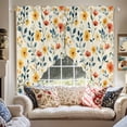 thumbnail image 2 of Rustic Colorful Swag Valances for Windows 2 Pack Flowers Botanical Leaves Watercolor Art Swag Kitchen Curtains 63 Inches Long Rod Pocket Short Window Treatment for Kitchen Bathroom 36"x63", 2 of 8