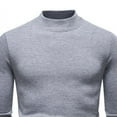 thumbnail image 6 of ZCFZJW Men's Mock Turtleneck Sweaters Trendy Slim Fit Basic Solid Color Long Sleeve Soft Lightweight Casual Pullover Stretch Knit Tops Dark Gray XXXL, 6 of 6