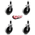 thumbnail image 2 of 5 Inch Thermoplastic Rubber Wheel 1-1/5 Inch Expanding Stem Caster Set of 4 SCC, 2 of 2