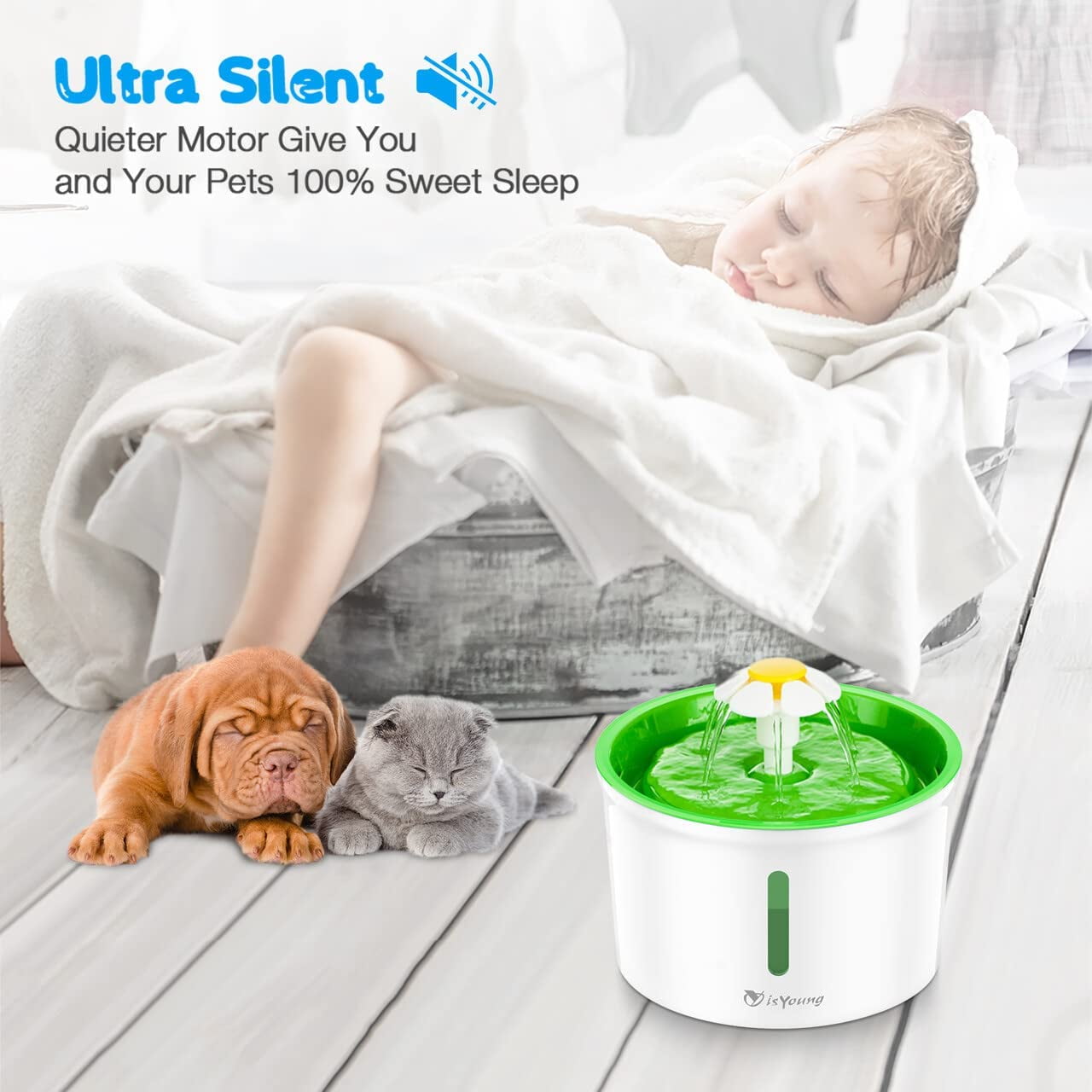 isYoung Cat Fountain 1.6L Automatic Fountain Pet Water Dispenser Dog Cat Health Caring Hygienic Fountain Walmart