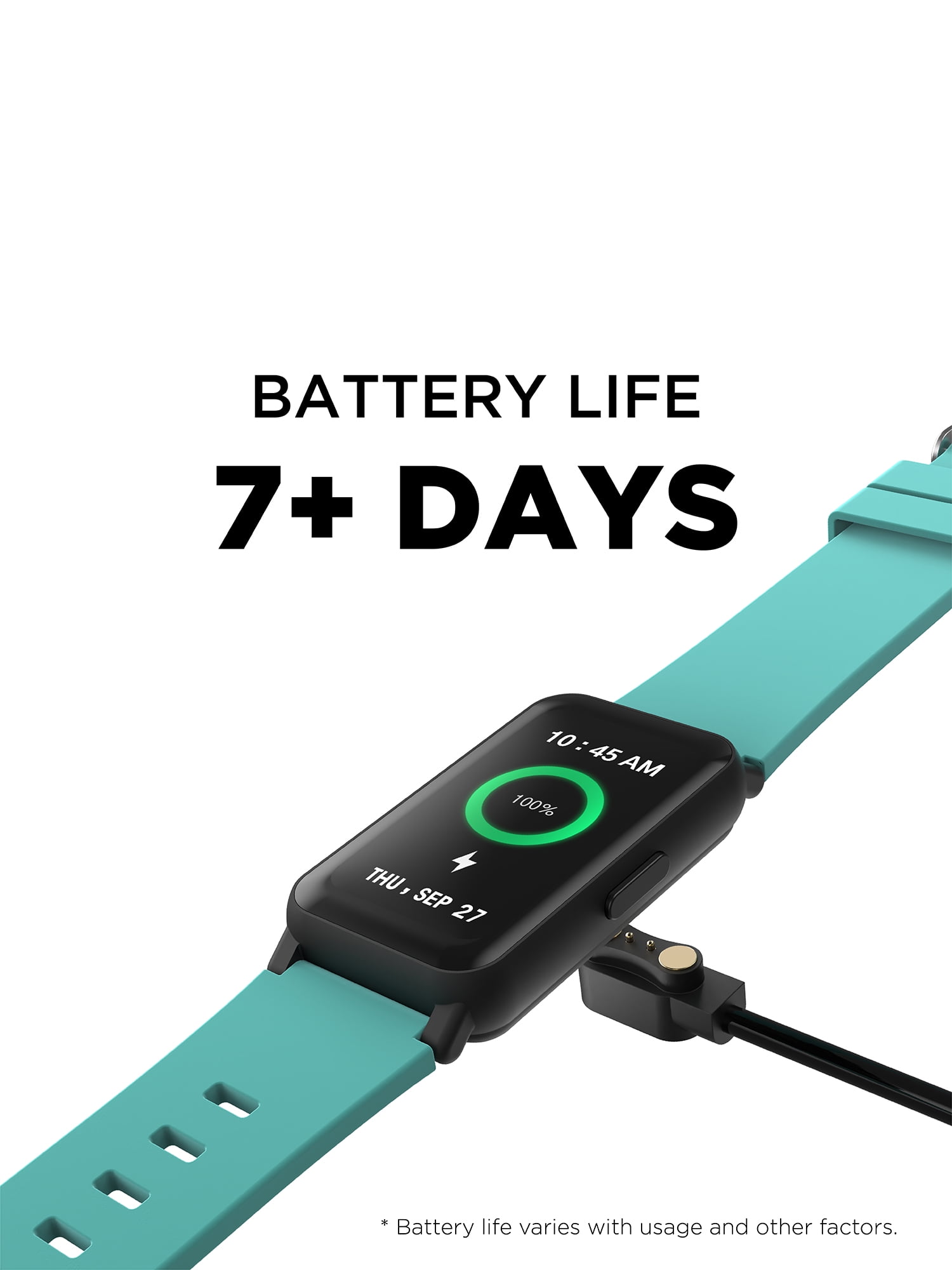 iTech Active 3 Unisex Adult Smartwatch Fitness Tracker, Ocean Green, Silicone Strap