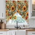 thumbnail image 4 of Spring Floral Kitchen Window Curtains, Swag Curtains Valance for Bedroom Living Room Bathroom, Summer Sunflower Botanical Vintage Rod Pocket Window Treatment Curtain Block Drapes 2 Panels 36"x63", 4 of 9