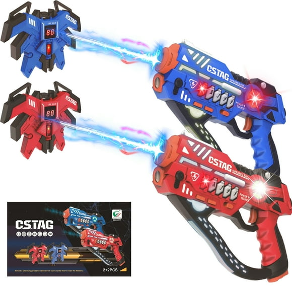 B-Qtech Kids Laser Tag Set, 2 Infrared Guns & Vests, Outdoor Battle Game for Teens