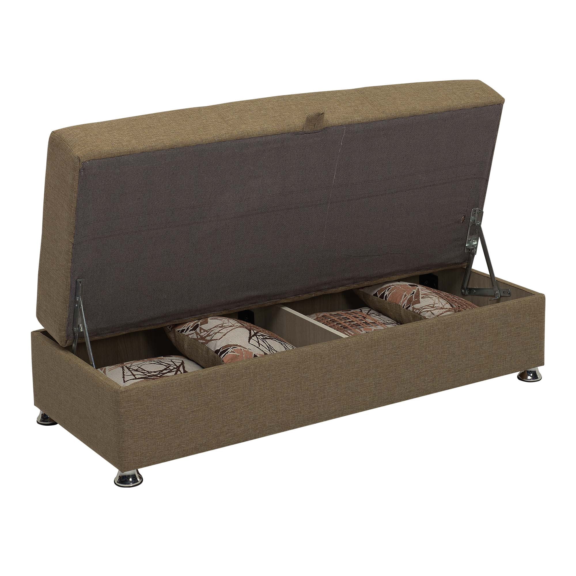 Ottomanson Symphony Upholstered Storage Ottoman, Brown